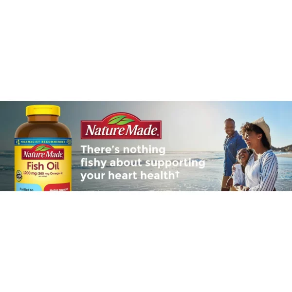Nature Made Omega-3, Huile de Poisson, 1200 mg, Santé Cardiaque & Cerveau, 300 Gélules – Image 4
