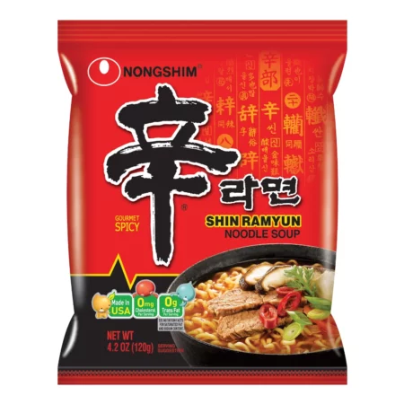 Soupe de Nouilles Épicées Gourmet, Nongshim Shin Ramyun, Ramen Coréen US, 120g
