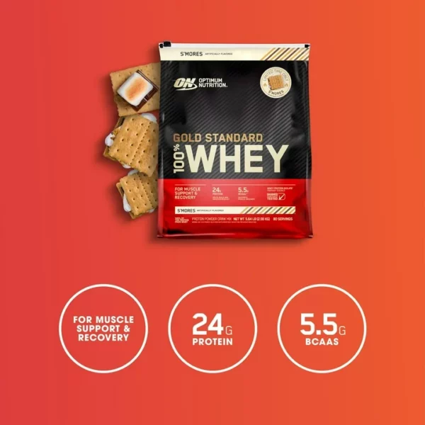Protéine Whey Gold Standard Optimum Nutrition, Chocolat au Lait Extrême, 2.56kg – Image 9