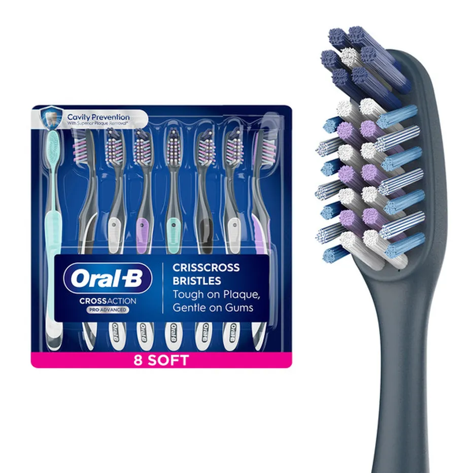 Brosse à Dents Oral-B Cross Action Pro Advanced, Poils Moyens (Medium), 1 Unité