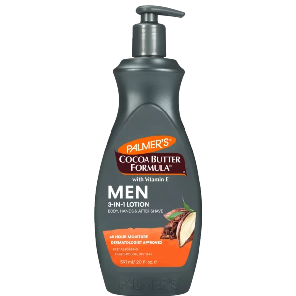 Lait Corps Palmer's Cocoa Butter Homme, Hydratant Visage & Corps, Peaux Sèches, 591mL