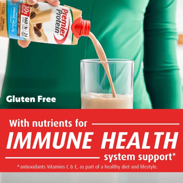 Premier Protein, Shake Protéiné, Café Latte, Prêt-à-Boire, 325 mL – Image 2
