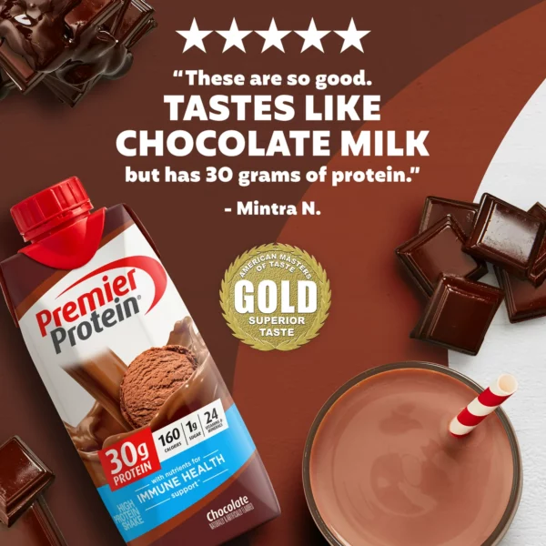 Premier Protein Chocolat, Shake Protéiné, Prêt-à-Boire, 325 mL – Image 3