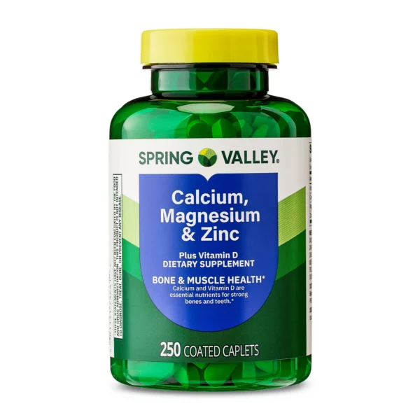 Spring Valley - Supplément Calcium, Magnésium, Zinc et Vitamine D3, Santé Osseuse et Immunitaire, 250 Gélules