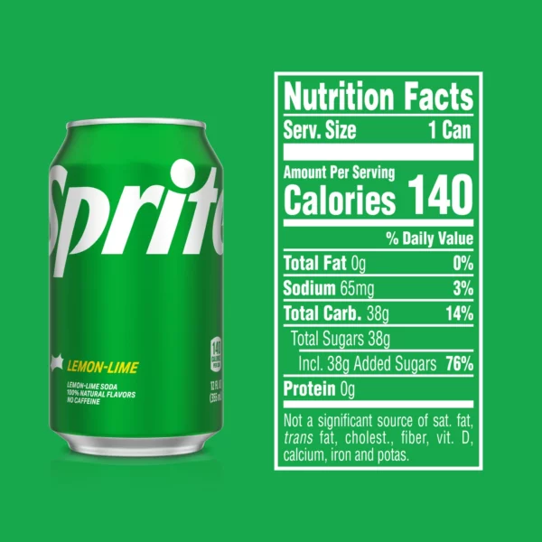 Canette Soda Sprite Lemon Lime, Boisson Gazeuse Américaine, 355 mL – Image 3