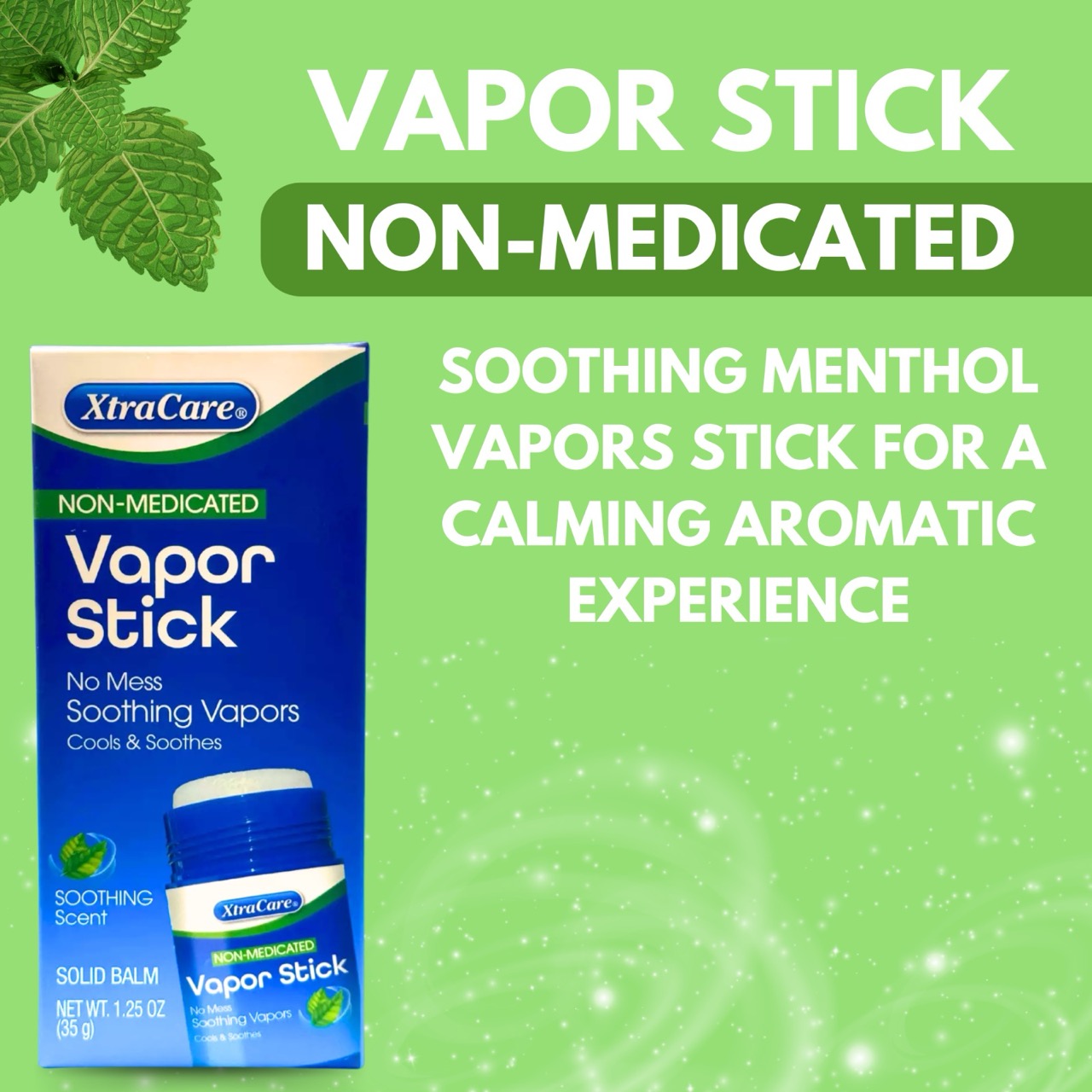 Stick Vapo XtraCare, Soulagement Rhume et Toux, Non Médicamenteux, Parfum Menthol, 35g – Image 2