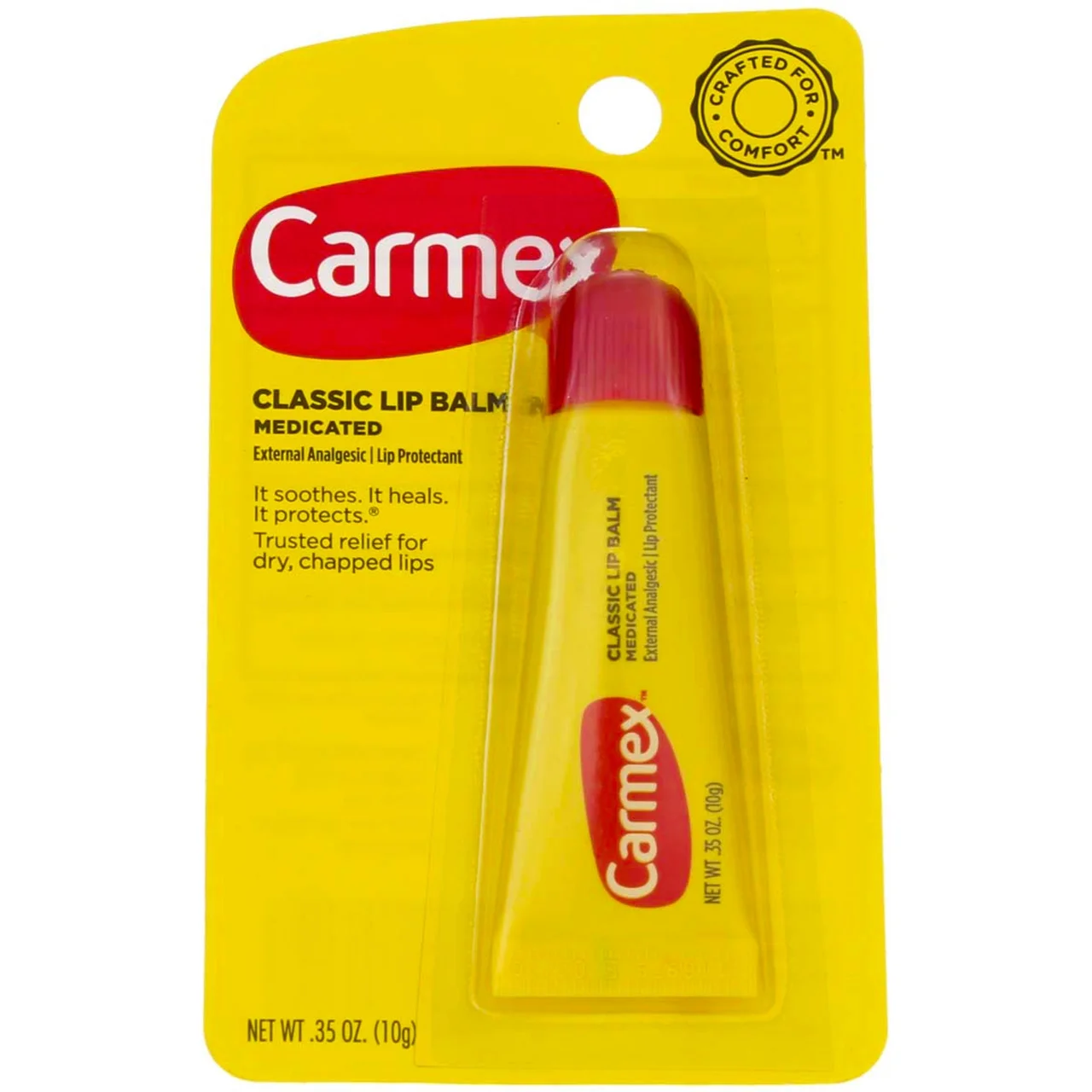 Baume à Lèvres Carmex Classic, Hydratant & Médicamenté, Soulagement Sécheresse, 10g