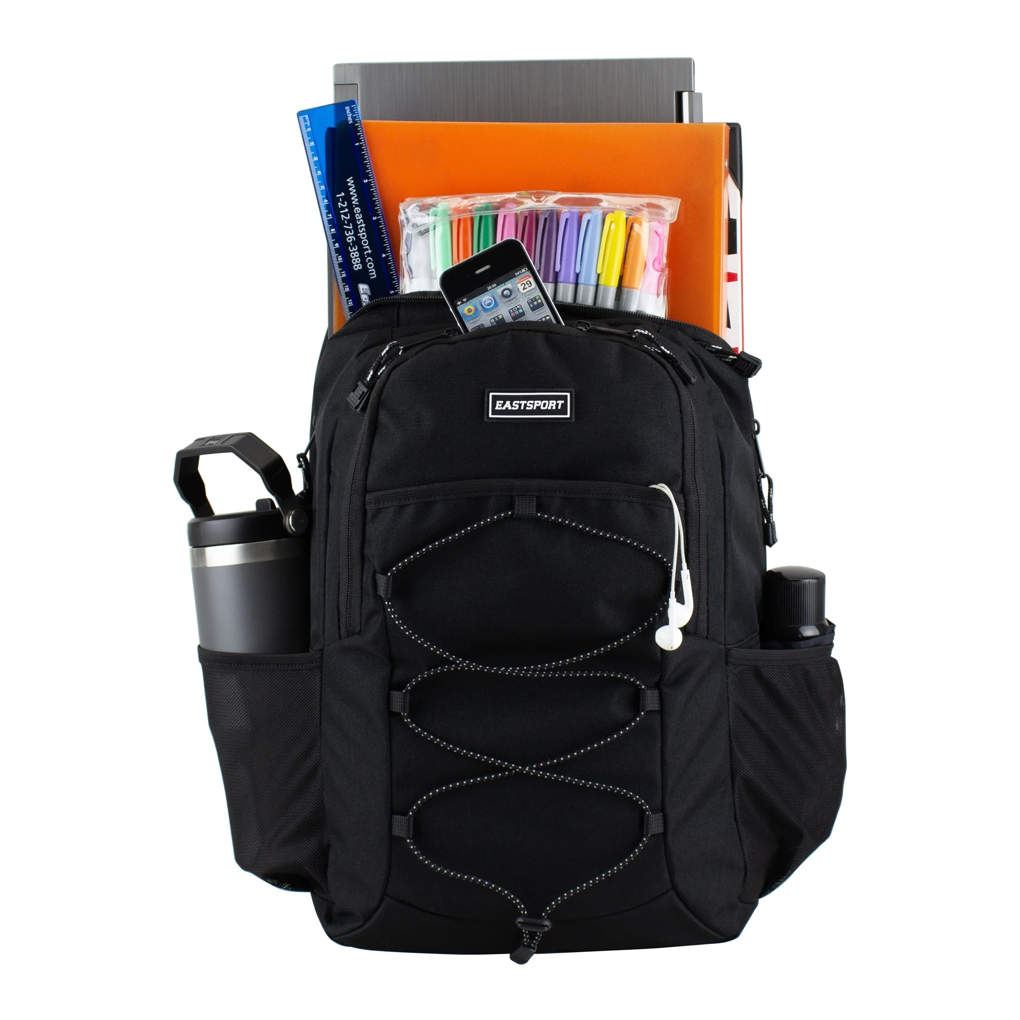 Sac à Dos EASTSPORT Apex Sport, Taille 18" (46 cm), Unisexe, Couleur Noir Classique, Compartiment Ordinateur – Image 7