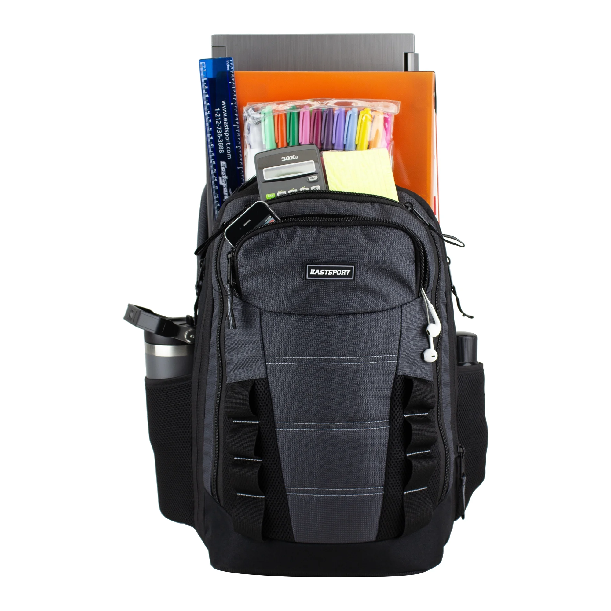 Sac à Dos EASTSPORT MVP Extensible Taille 19" (48 cm), Recyclé & Écologique, Couleur Gris foncé / Acier – Image 9