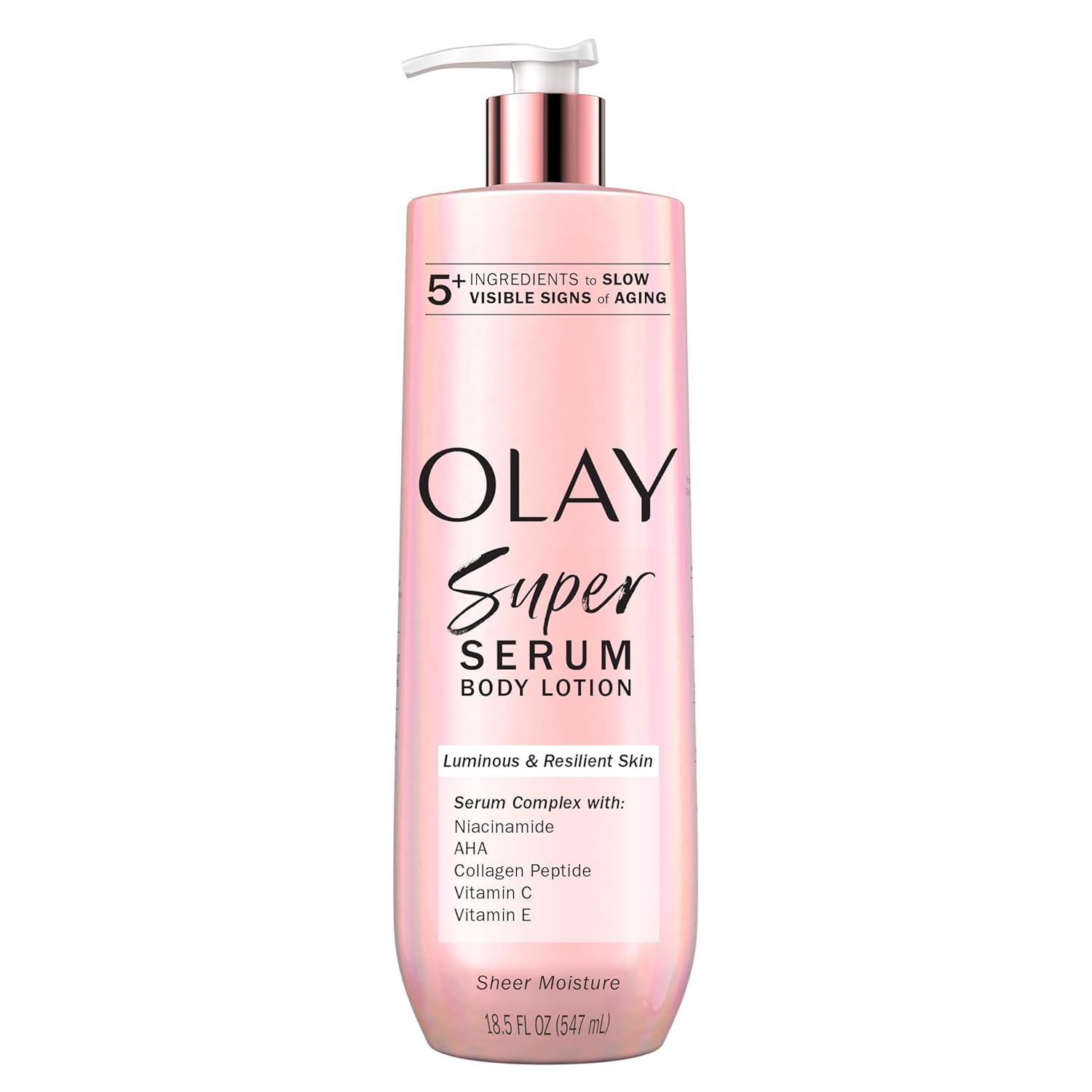 Lotion Corporelle Olay SUPER SERUM, Anti-Âge & Hydratante, Peau Sèche, 547 mL
