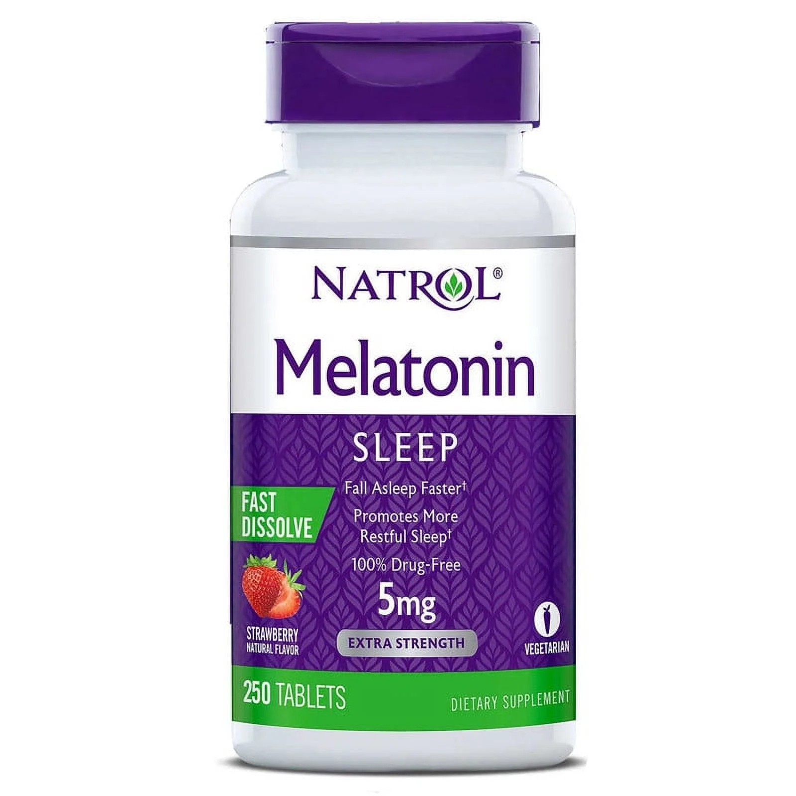 Mélatonine Natrol 5 mg, Aide Sommeil, Comprimés Dissolution Rapide, 250 Comprimés