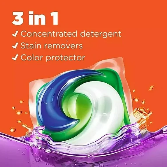 Capsules Lessive TIDE PODS 3-en-1, Senteur Fraîche Printemps, HE Compatible, 156 Unités (4 sacs) – Image 4