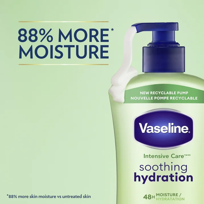 Lotion Hydratante Vaseline Intensive Care, Soothing Hydration Aloe Vera, 600 mL – Image 2