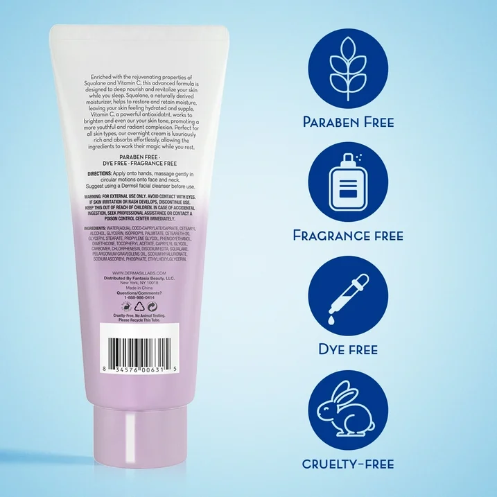 Dermasil - Crème De Nuit Anti-Age Face Moisturizer, Acide Hyaluronique Et Vitamine C, 59 mL – Image 4