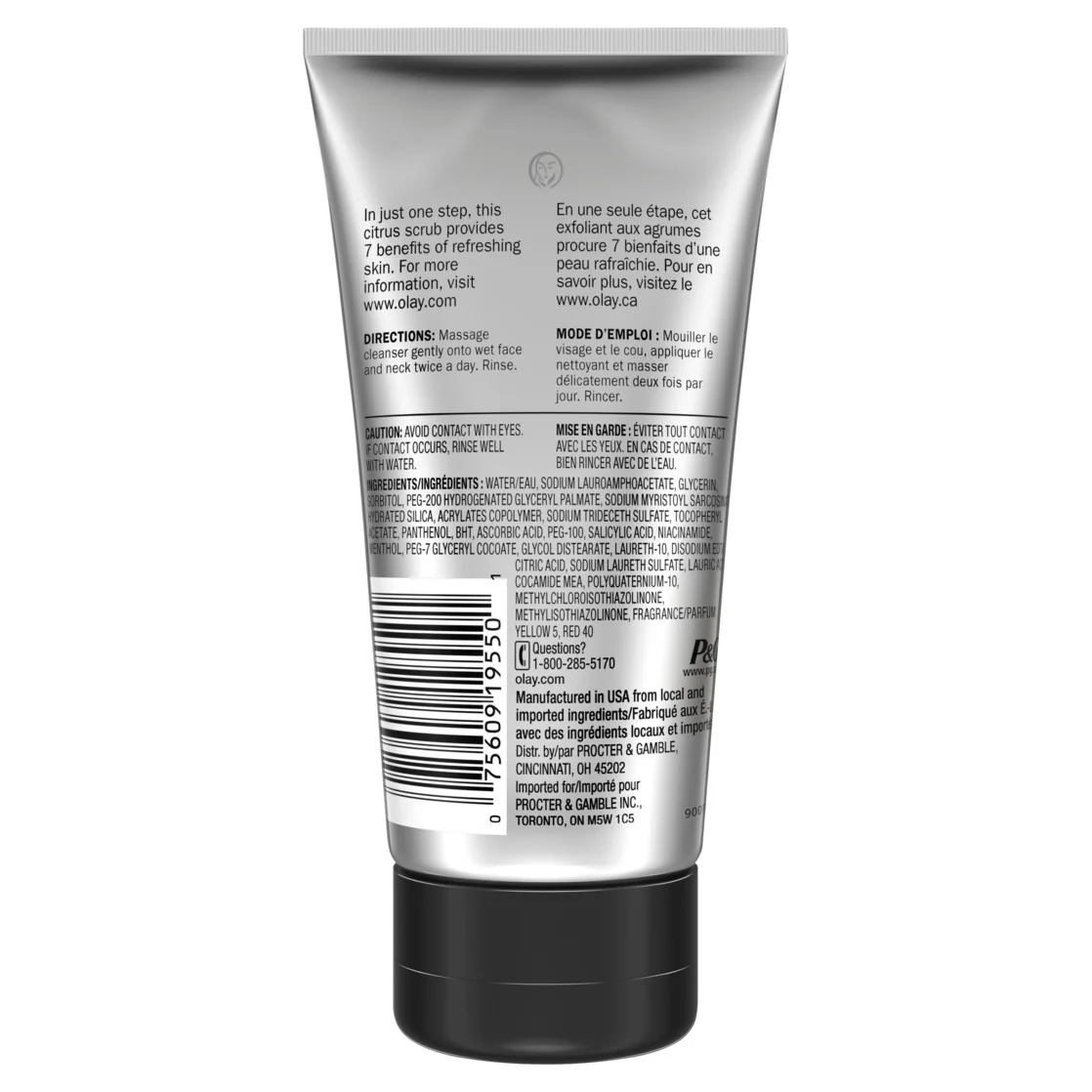 Nettoyant Visage Olay Total Effects Refreshing Citrus Scrub Face Cleanser, Éclat et Énergie, 150 mL – Image 5