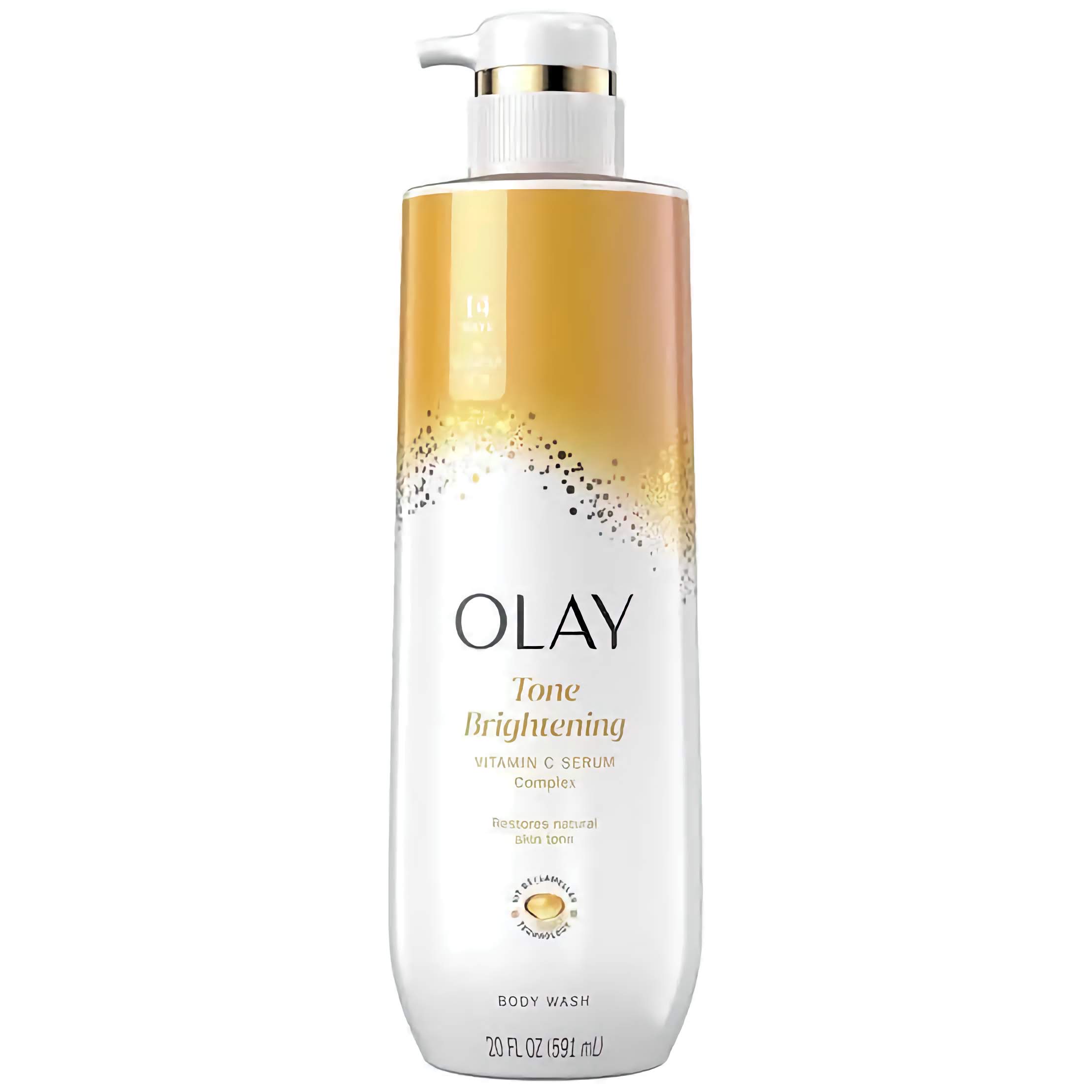 Gel Douche Olay Tone Brightening, Complexe Sérum Vitamine C Et BHA, Éclat Et Unité Du Teint, 591 mL