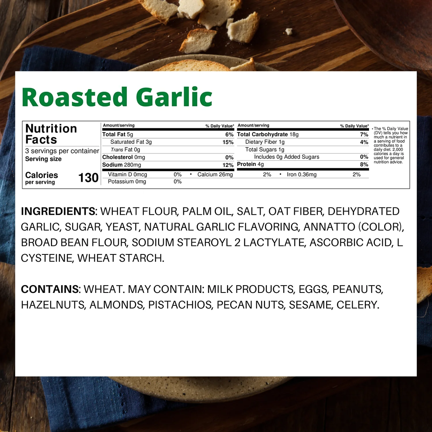 7Days Bagel Chips, Croustilles de Bagel à l'Ail Rôti (Roasted Garlic), Ingrédients Naturels et Non-GMO, 90g – Image 9