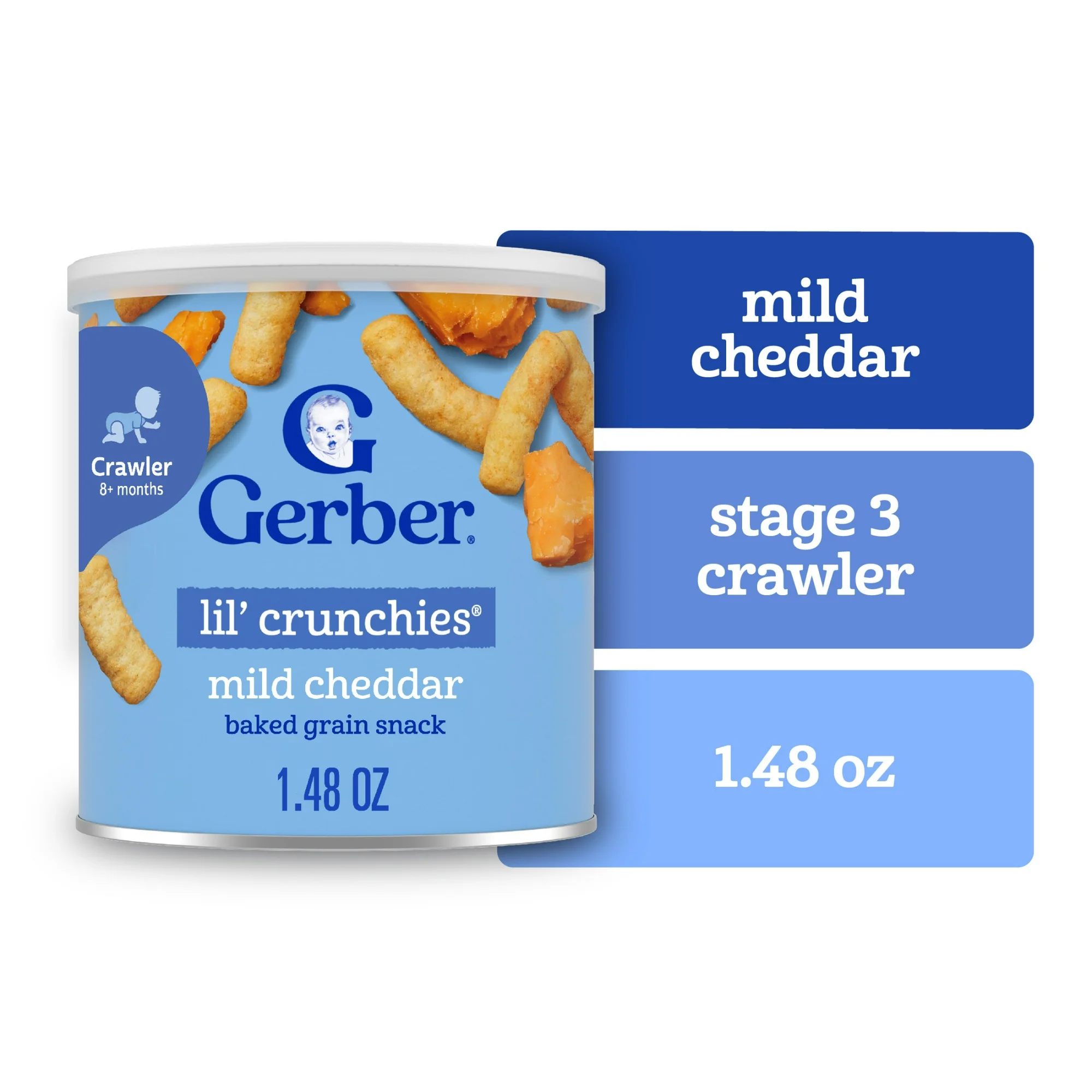 Snack Bébé Gerber Lil' Crunchies, Saveur Fromage Cheddar Doux, 42 g – Image 4