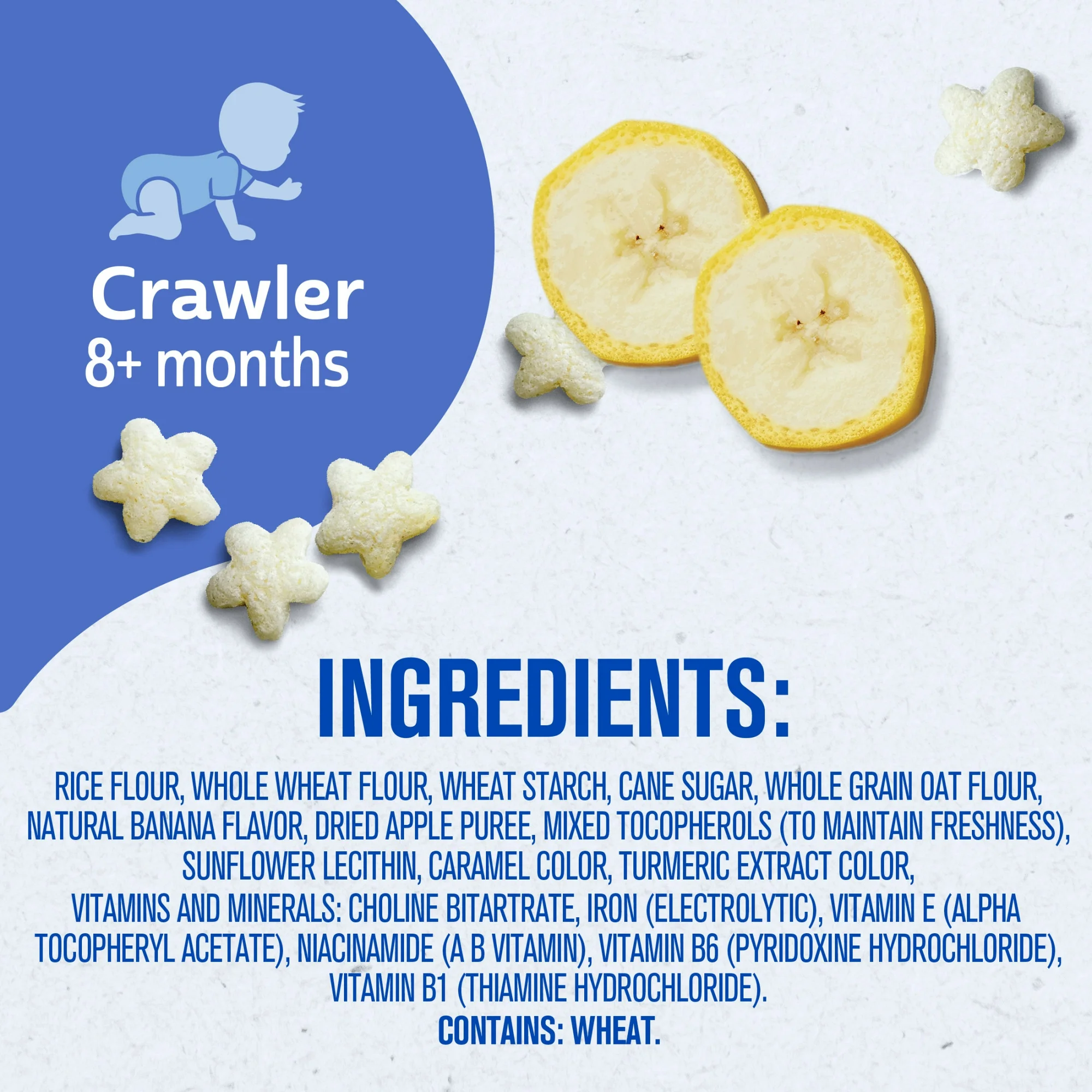 Snack Bébé Gerber Puffs Stage 3, Céréales Soufflées à la Banane, 5 Vitamines et Minéraux Essentiels, 42 g – Image 4