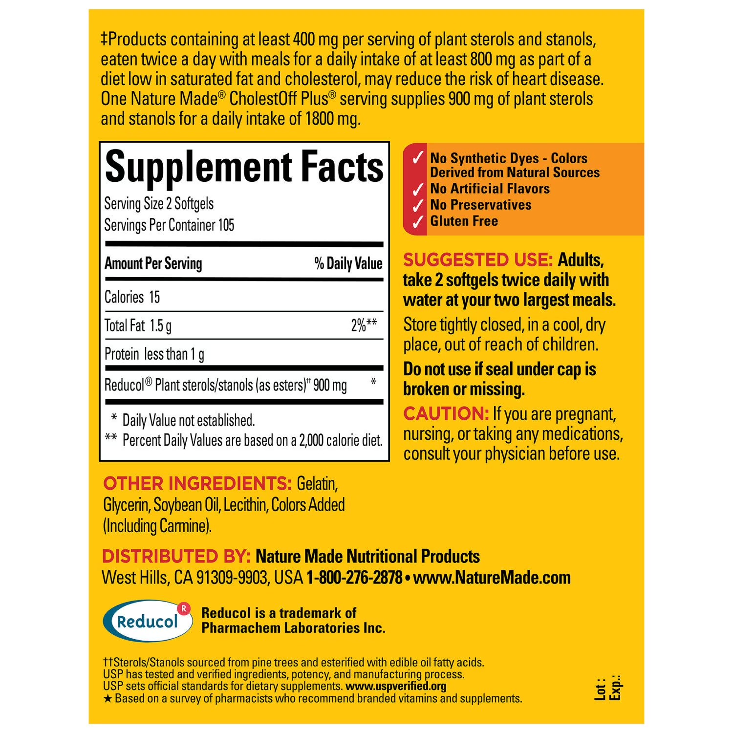 Nature Made CholestOff Plus, Gestion du Cholestérol avec Stérols et Stanols Végétaux, 210 Capsules – Image 9