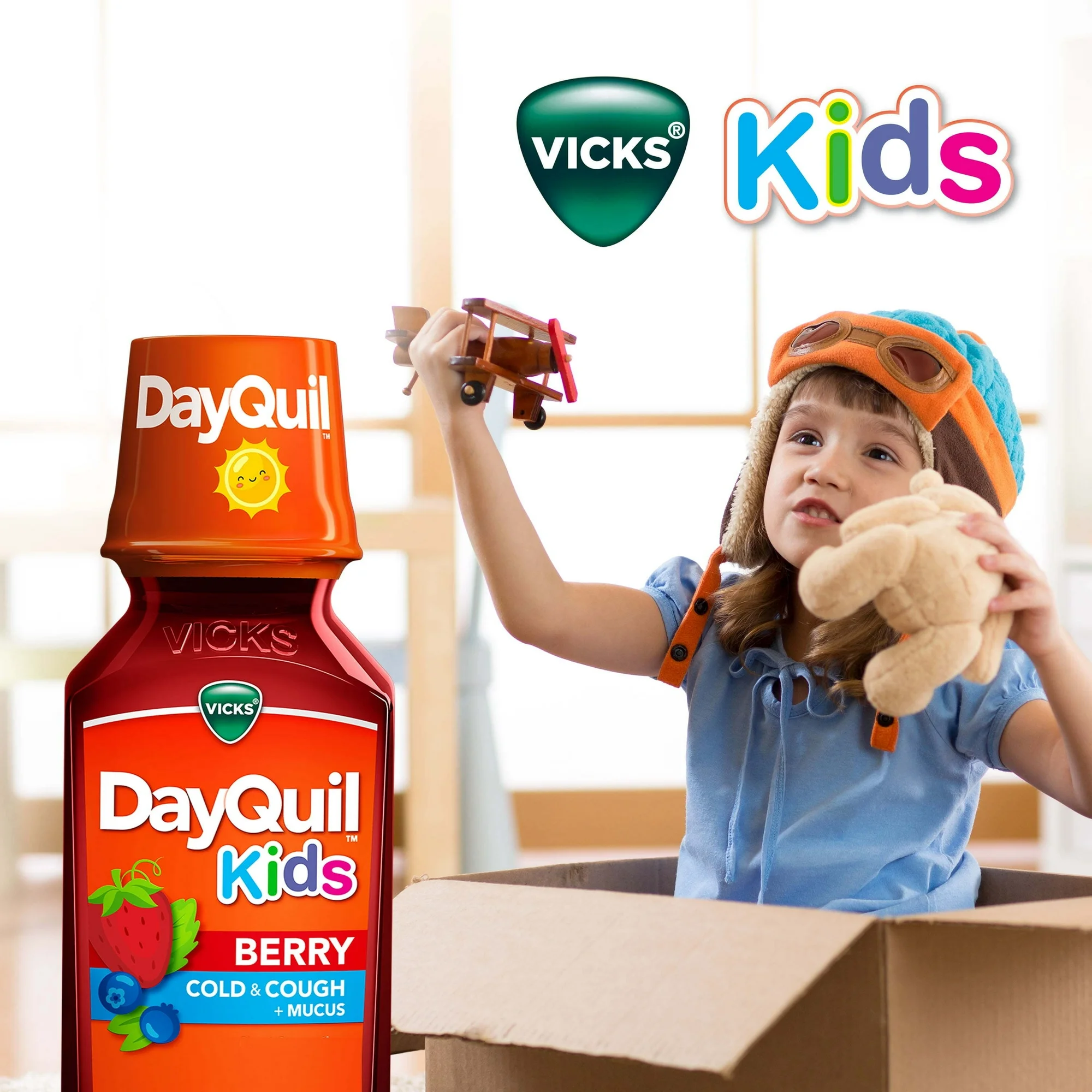 Sirop Vicks DayQuil Kids, Rhume et Toux pour Enfants, Formule Sans Somnolence, Saveur Baies (Berry), 236 mL – Image 9