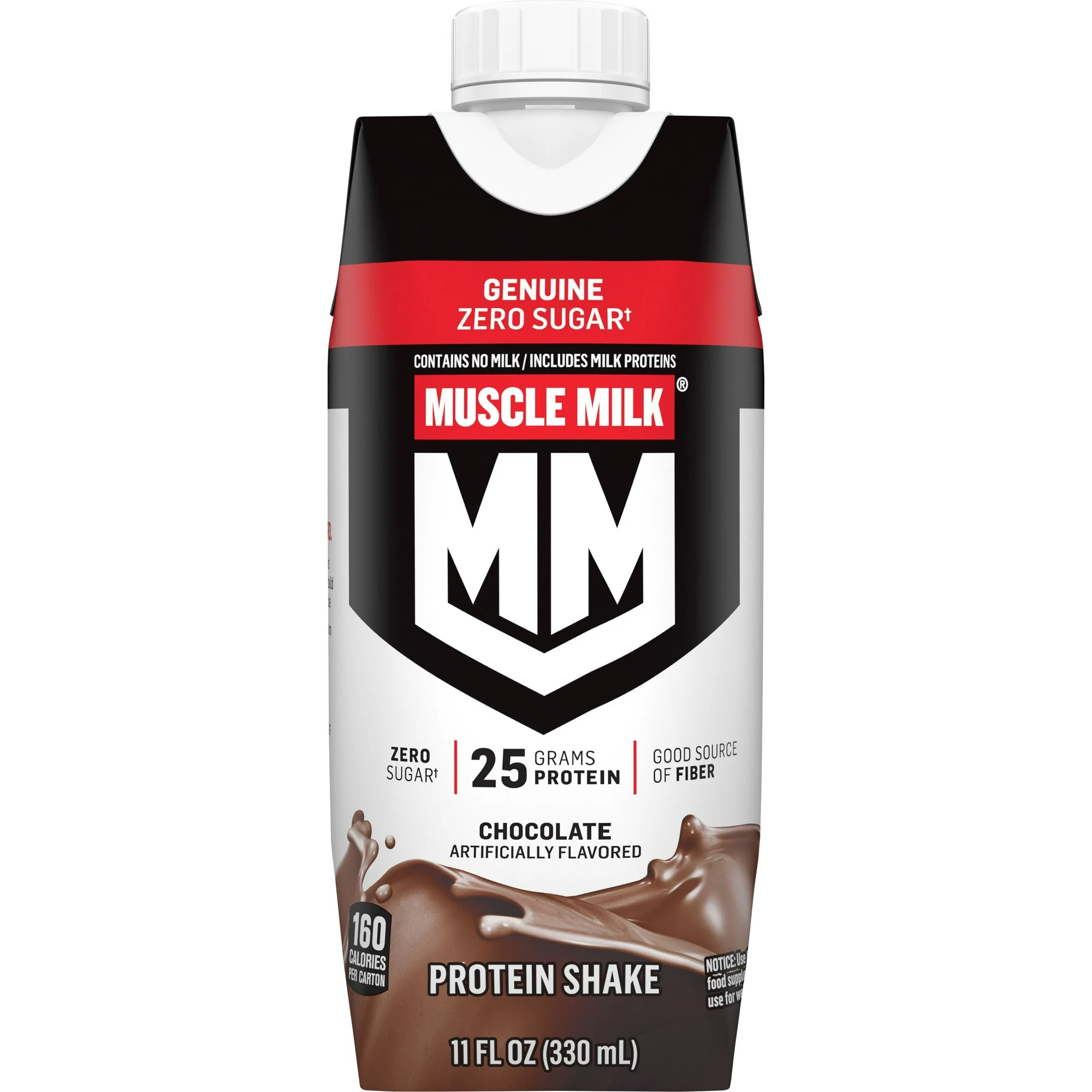 Muscle Milk Genuine Protein Shake, Boisson Protéinée au Chocolat, 330 mL