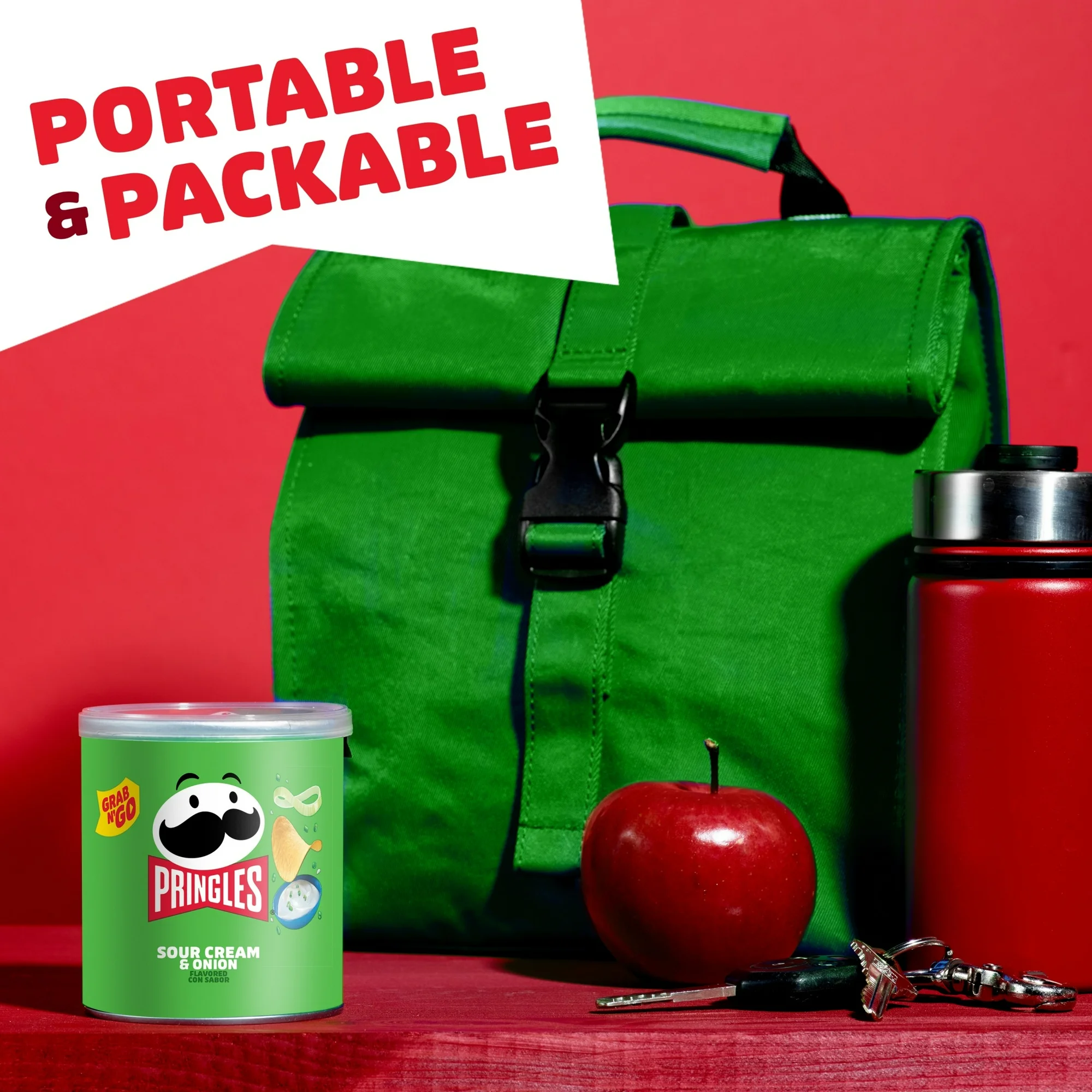 Chips Pringles Sour Cream and Onion, Tuiles de Pommes de Terre Crème Sure et Oignon, 40 g – Image 2