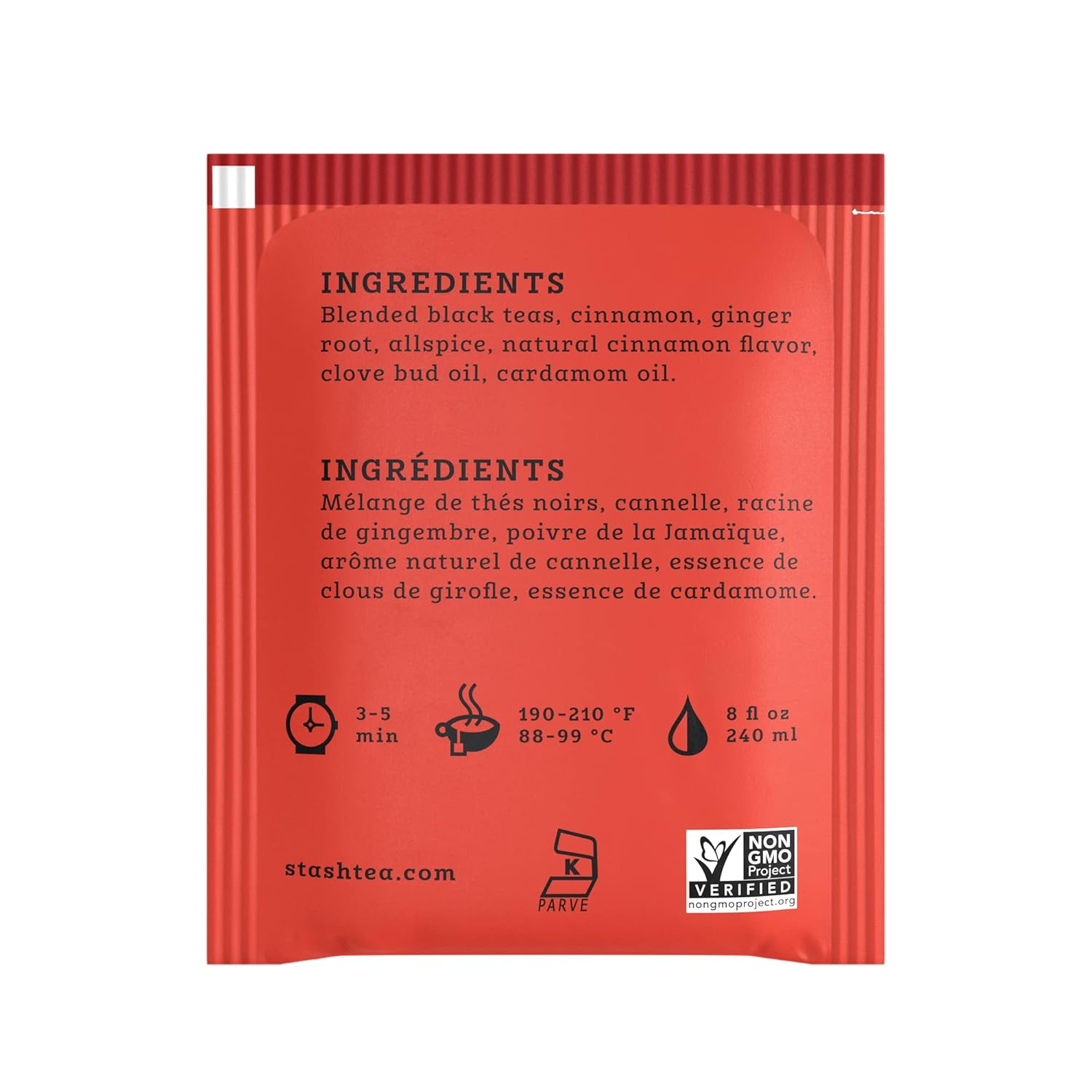 Infusion Stash Chai Spice Herbal Tea, Aux Épices Traditionnelles, Boîte de 30 Sachets – Image 3