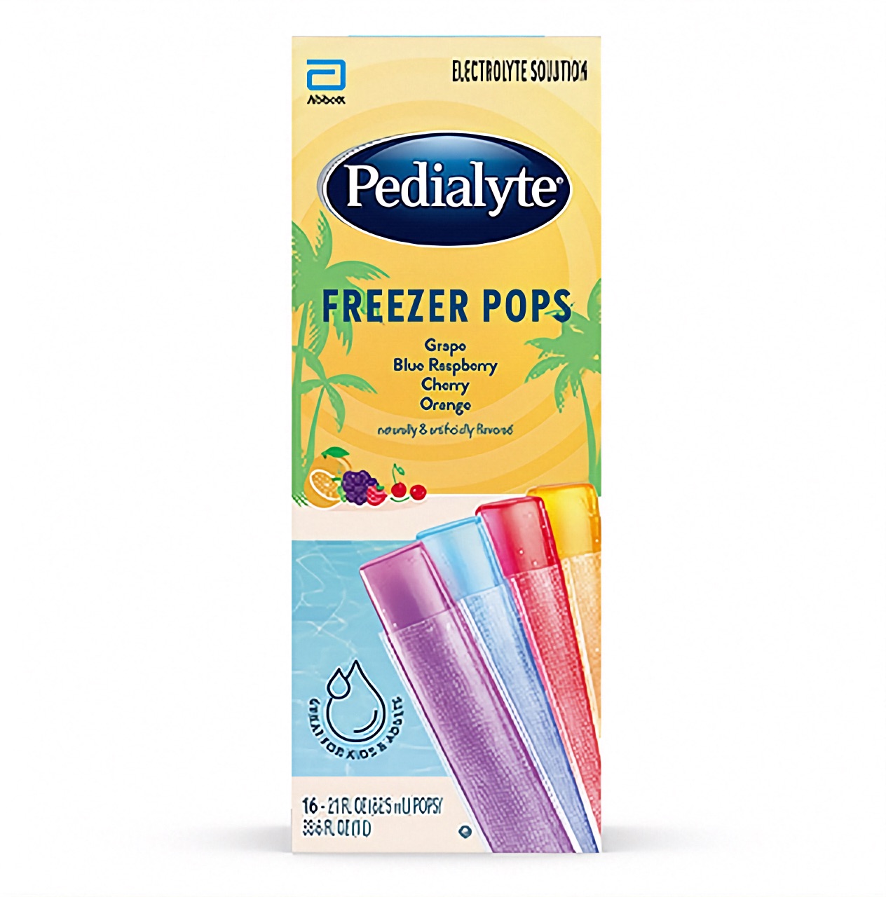 Pedialyte Freezer Pops, Bâtonnets Glacés de Réhydratation, Pack de Variétés Saisonnières, 16 Unités