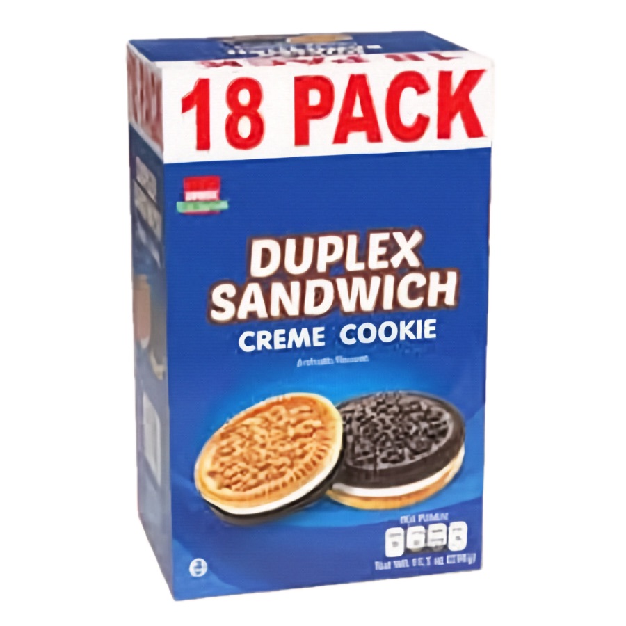 Biscuits Fourrés Sobisk Duplex Creme Sandwich Cookies, Vanille et Chocolat, Pack de 18 Unités